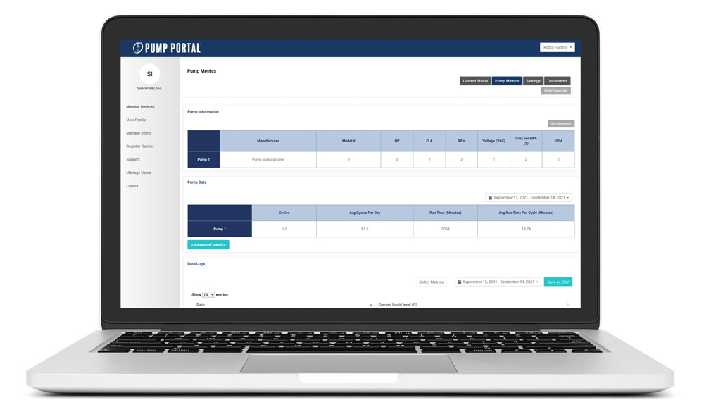 Pump Portal(R) User Interface - Device Charts and History