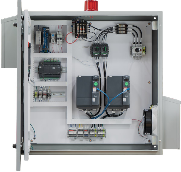 Parabola® VFD Control Panel – Level and Constant Pressure Applications Inside Photo